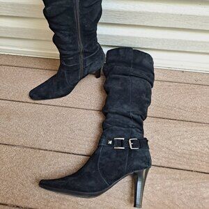White Mountain Tall black suede boots